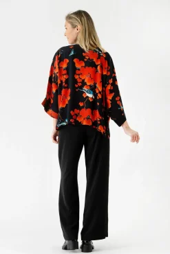 Acer Black Crepe Kimono