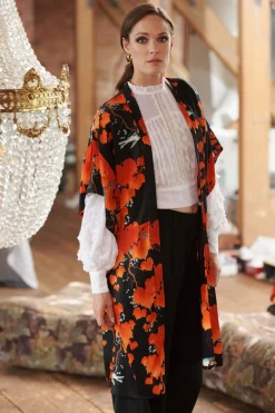 Acer Black Midi Kimono