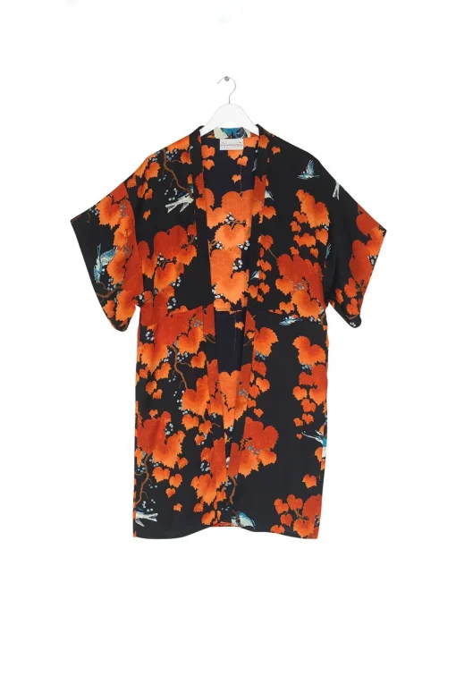 Acer Black Midi Kimono