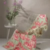 Ancient Column Pink Velvet Throw