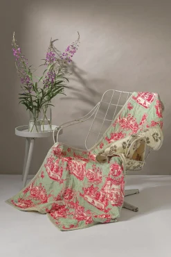Ancient Column Pink Velvet Throw