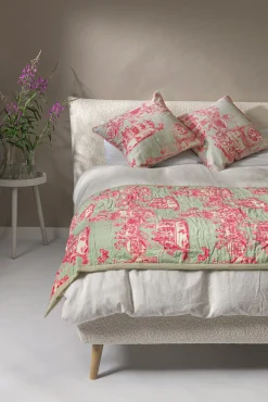 Ancient Column Pink Velvet Throw