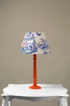 Ancient Columns Blue 14" Tapered Lampshade