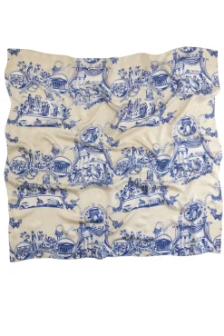 Ancient Columns Blue Silk Scarf