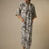 Ancient Columns Charcoal Rachel Dress