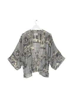 Ancient Columns Charcoal Kimono