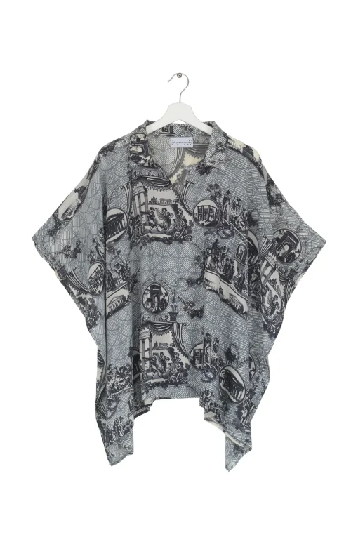 Ancient Columns Charcoal Tunic Top
