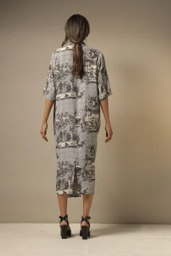 Ancient Columns Charcoal Rachel Dress