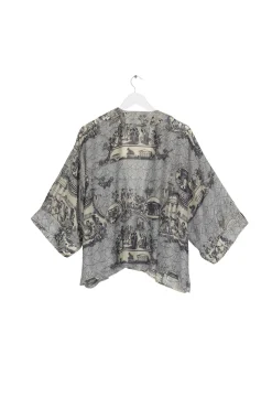 Ancient Columns Charcoal Kimono