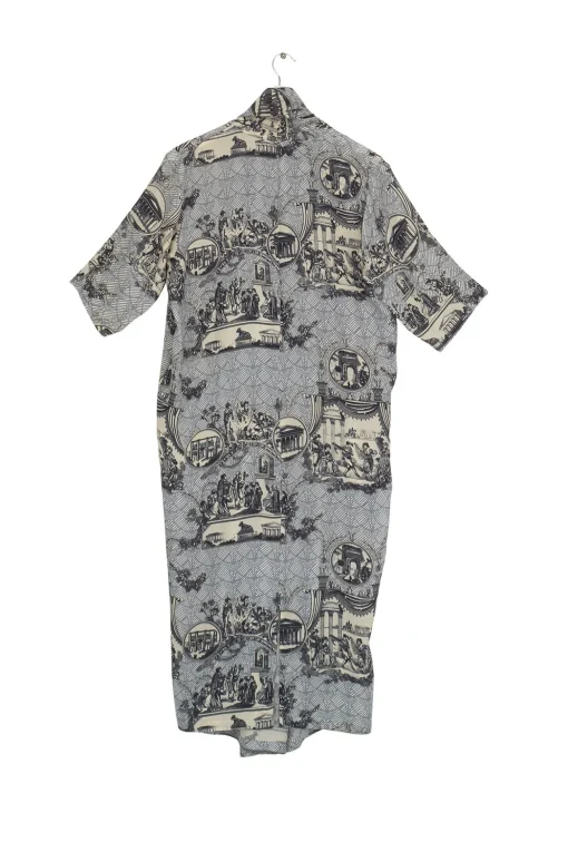 Ancient Columns Charcoal Rachel Dress