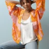 Ancient Columns Orange Kimono