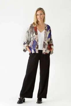 Butterflies Cobalt Kimono