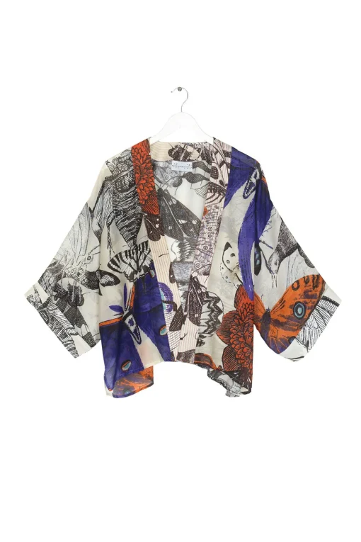 Butterflies Cobalt Kimono