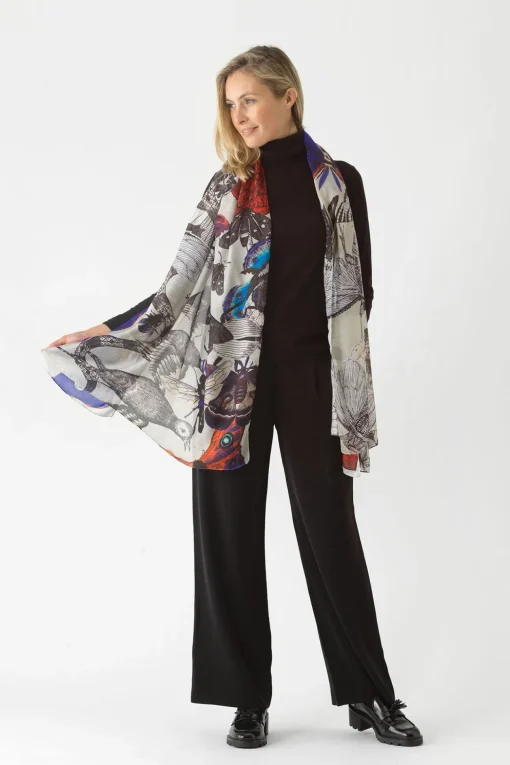 Butterflies Cobalt Scarf