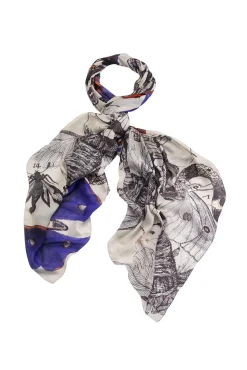 Butterflies Cobalt Scarf