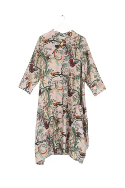 Chinoiserie Pink Asymmetric Dress