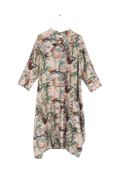 Chinoiserie Pink Asymmetric Dress