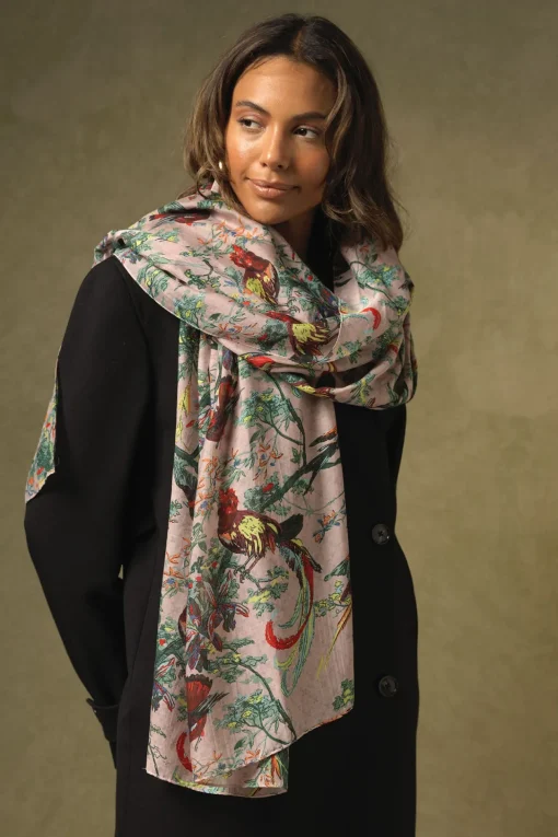 Chinoiserie Pink Scarf