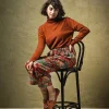 Country Toile Berry Crepe Pants