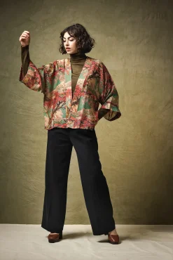 Country Toile Berry Kimono