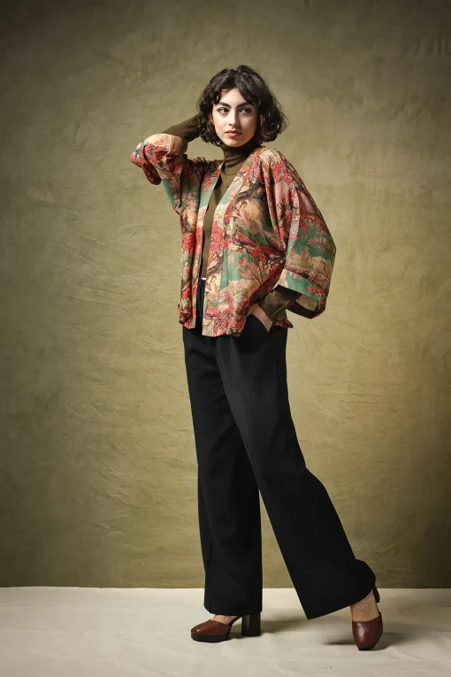 Country Toile Berry Kimono