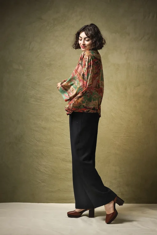Country Toile Berry Kimono