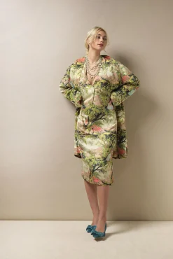 Country Toile Velvet Boyfriend Jacket