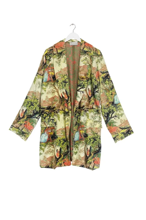 Country Toile Velvet Boyfriend Jacket