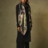 Daisy Black Wool Scarf