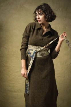 Dhurrie Taupe Obi Belt