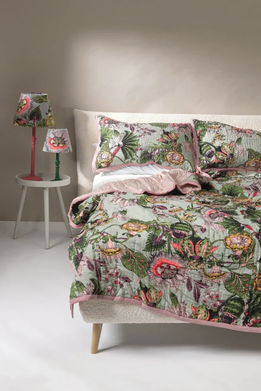Eccentric Blooms Putty Bedspread