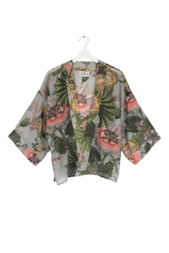 Eccentric Blooms Putty Kimono