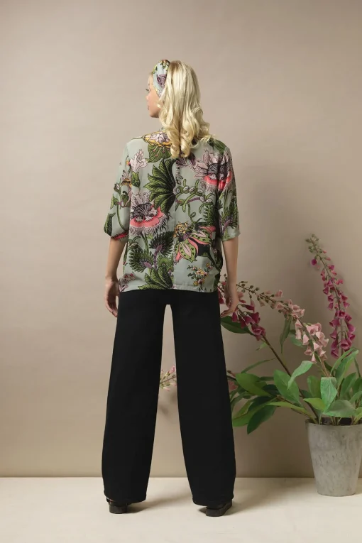 Eccentric Blooms Putty Rachel Top