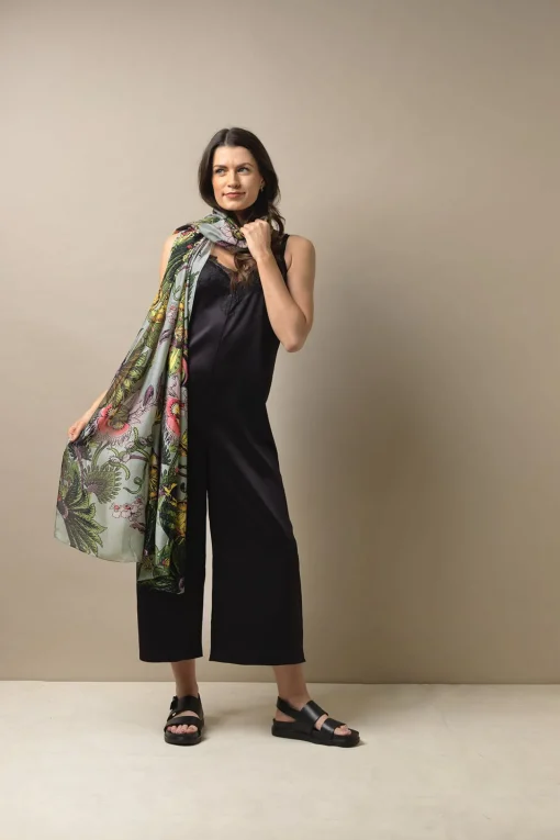 Eccentric Blooms Putty Scarf