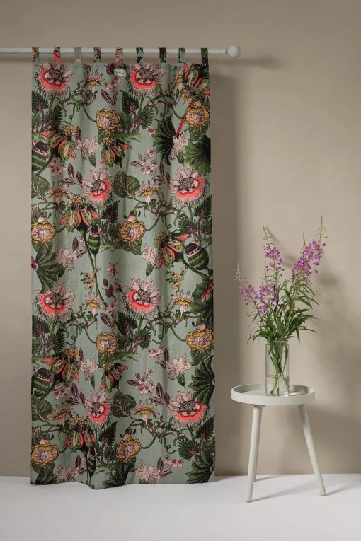 Eccentric Bloooms Putty Linen Panel
