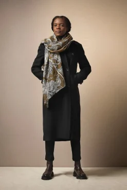Etched Flower Khaki Kew Scarf