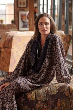 Floral Paisley Blue Boho Dress