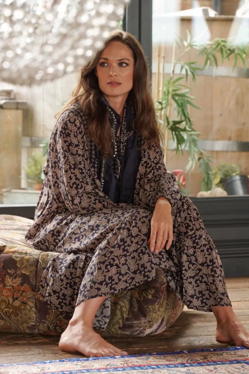 Floral Paisley Blue Boho Dress