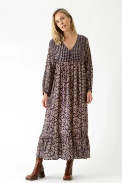 Floral Paisley Blue Boho Dress