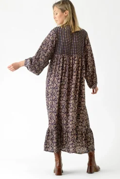 Floral Paisley Blue Boho Dress