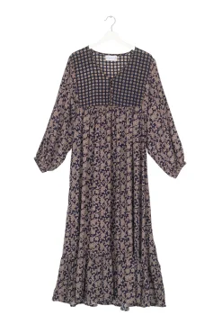 Floral Paisley Blue Boho Dress