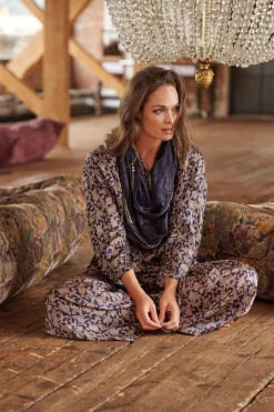 Floral Paisley Blue Palazzo Pant