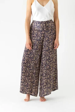 Floral Paisley Blue Palazzo Pant