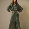 Floral Paisley Green Palazzo Pant