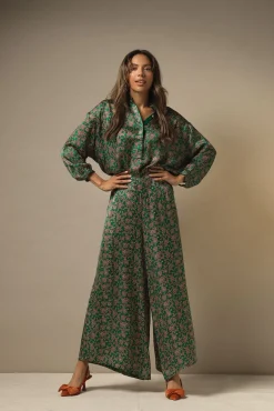 Floral Paisley Green Palazzo Pant