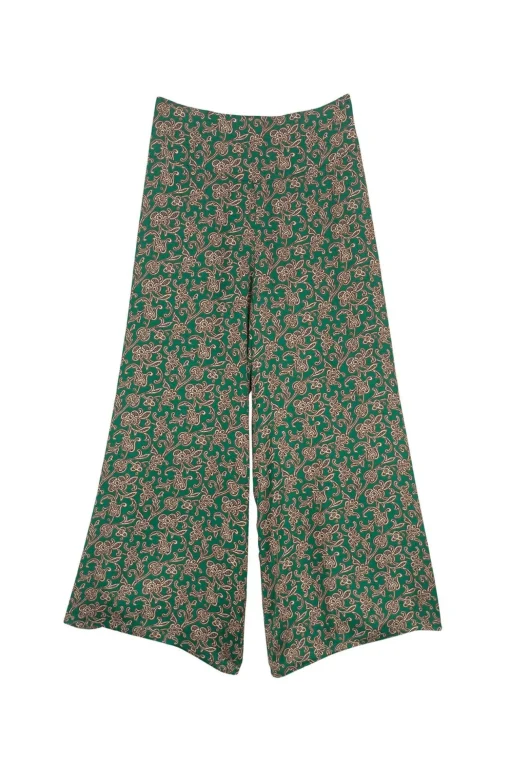 Floral Paisley Green Palazzo Pant