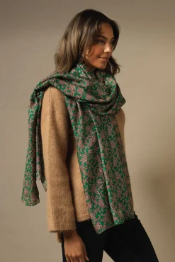 Floral Paisley Green Scarf