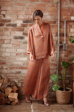Floral Paisley Orange Darcy Shirt