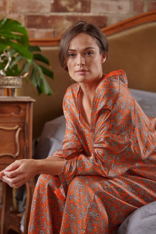 Floral Paisley Orange Darcy Shirt
