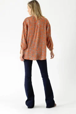 Floral Paisley Orange Darcy Shirt